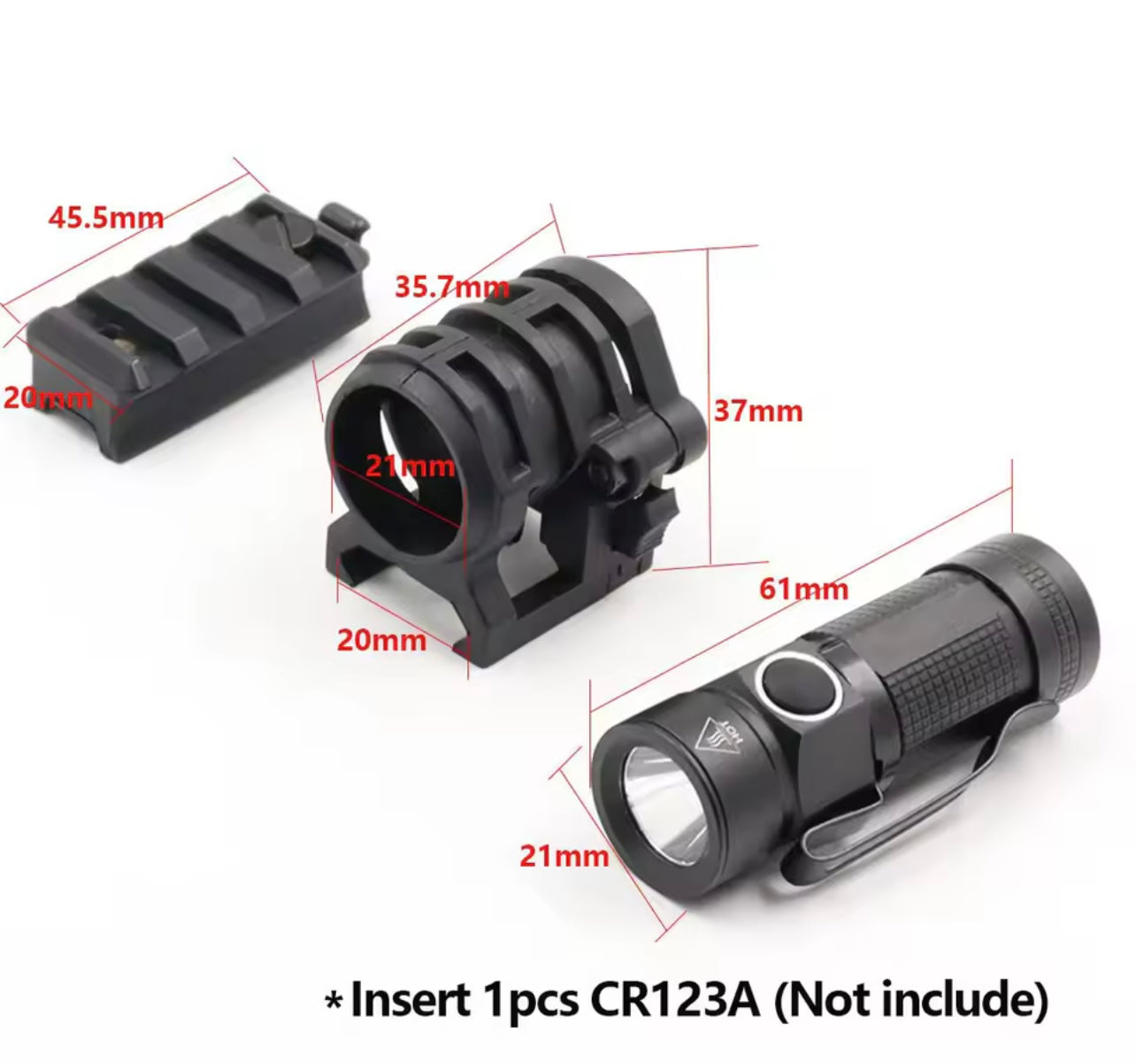Linterna mini 500 lúmenes + batería